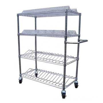 Industrial anti-static OEM wire shelf chrome ESD Wire Shelf with wheel